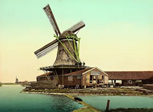 Dutch Windmill Architecture Prints: A typical Dutch wind-mill
