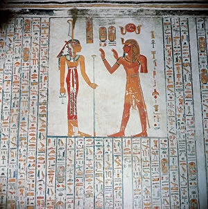 Images Dated 28th October 2011: The Valley of the Kings, the frescoes in the tomb of Tutankhamen