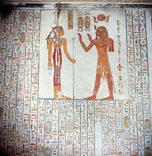 Images Dated 28th October 2011: The Valley of the Kings, the frescoes in the tomb of Tutankhamen