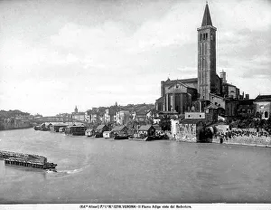 Religious Prints: View of the Adige river and of Verona from the Redentore