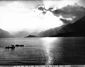 Italian Lake Scenery Prints: View of Bellagio with cloud effects