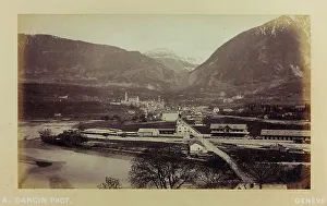 River Transportation Structure Prints: View of Brig with the Simplon Pass