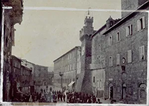 Vintage Street Scene Photography Prints: View from above of Piazza Garibaldi