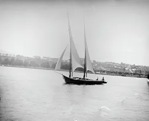 Small Boat Transportation Prints: View of a sailboat