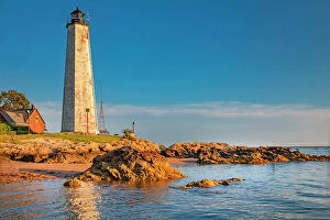 Images Dated 22nd August 2019: Connecticut, New Haven, Lighthouse Point Park, Five Mile Point Lighthouse