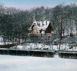 Print of a winter scene in West Prussia