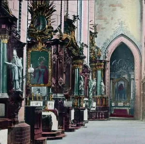 Danzig Print: Interior of the Nikolaikirche