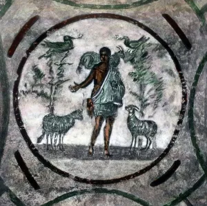 Print of the Good Shepherd in Roman Catacombs