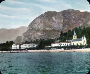 View of the Anglican church and Cadenabbia on Lake Como, Italy Print