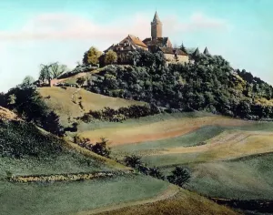 Thuringen Thüringen Print: A 1920s photograph of Leuchtenburg Castle