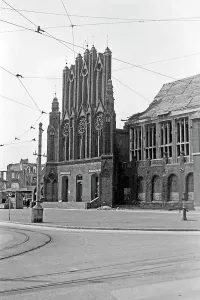 Print of Frankfurt/Oder town hall facade, Germany 1949