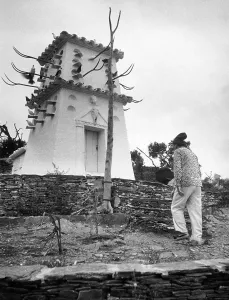Salvador Dali with Pigeon House Print