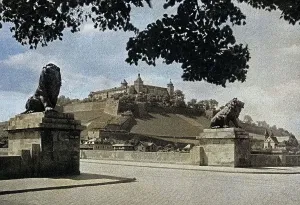 Print of the Würzburg Castle in 1920s Franconia