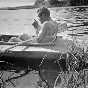 1930s German Lake Scene Print