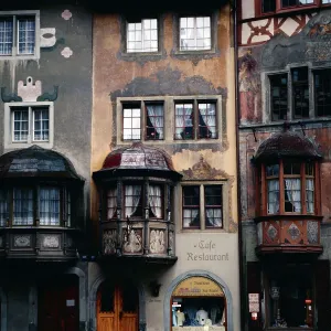 Bodensee Verzierte Häuser Print, 1983
