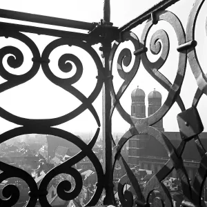 Munich Prints: Munich Print: Frauenkirche View from St. Peter's Belfry
