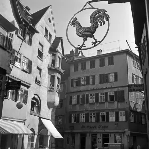 Stuttgart Print: Inner City View, 1930s