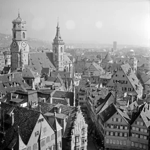Stuttgart Print: View from City Hall Belfry