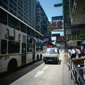 Hong Kong Double Decker Bus Print, 1980s