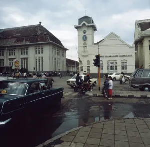 Print of 1980s Bandung Street Scene in Java, Indonesia