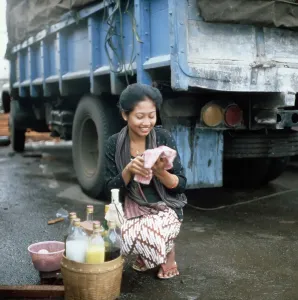 Java/Indonesien Markttag Print, 1980s