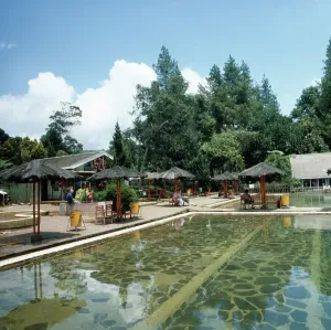 Print of Hot Springs near Bandung on Java Island
