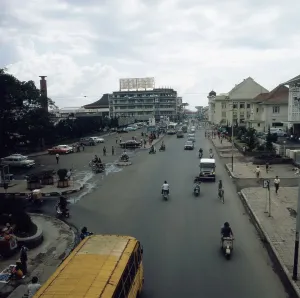 Print of a 1980s Street Scene in Bandung, Java