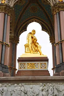 Prints of The Albert Memorial in Kensington Gardens, London. Commissioned by Queen Victoria in memory of her beloved husband, Prince Albert who died of typhoid in 1861 Kensington Gardens Prints: Print of The Albert Memorial in Kensington Gardens, London