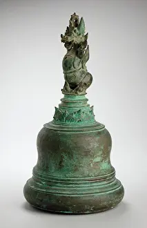 Print of Eastern Java Bell with Lion, 13th century Copper alloy