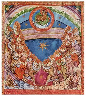 July Prints: 9th Century Illuminated Manuscript Print of The Adoration of the Lamb