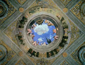 February Prints: Camera degli Sposi Ceiling Oculus Print
