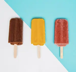 Prints of Chocolate, mango, and raspberry popsicles October Prints: Chocolate, mango, and raspberry popsicle print