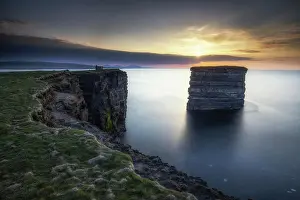 Irish Coastline Images Prints: Cliffs of Downpatrick Head and Dun Briste sea stack