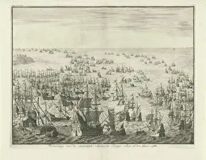 Prints of Downfall of the Spanish Armada, 1588, Jan Luyken, 1730 - 1738 print Downfall of the Spanish Armada or invincible fleet, between July 31 and August 12, 1588 Jan Luyken Prints: Print of the Downfall of the Spanish Armada, 1730-1738