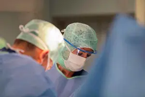 Surgeon Operating Room Prints: face of a surgeon in the operating room