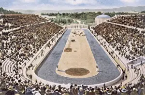 High Angle View Print of Olympic Stadium in Athens