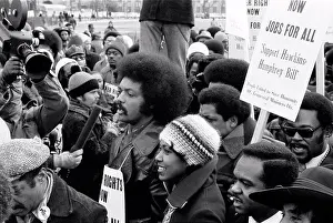 Vintage Black And White Photography Prints: Jesse Jackson speaking into a microphone
