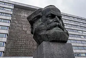 Karl Marx Monument Prints: Karl Marx Monument, Chemnitz, Saxony, Germany, Europe