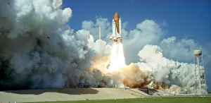 Space Exploration Photography Prints: Launch of Space Shuttle Challenger, 1985. NASA photograph