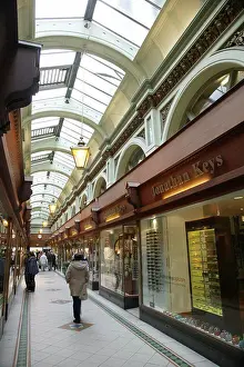 Prints of Northern Ireland, Belfast, Queen's Arcade. The interior of the Queens shopping arcade in Belfast Belfast Prints: Northern Ireland Print: Belfast's Queen's Arcade Interior