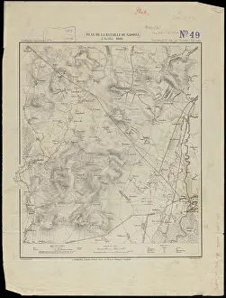 Prints of Plan de la bataille de Sadowa, Königgrätz, Battle of, Sadová, Czech Republic, 1866, Austro-Prussian War, 1866, Sadová Czech Republic, Maps, Hradec Králové Czech Republic, Maps Norman B Map Prints: Print of the Battle of Königgrätz
