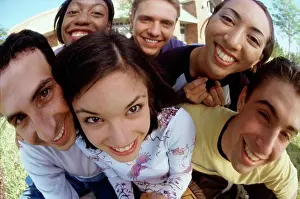 Youth Culture Images Prints: Portrait of a group of teenagers smiling