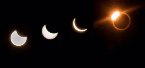 Total Lunar Eclipse Prints: The Solar Eclipse in four stages 2017