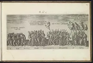 October Prints: Triumph procession print with prisoners and Roman soldiers