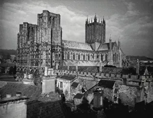 Prints of Wells Cathedral, Somerset -- Wells Cathedral, in the lovely English county of Somerset, is one of the most beautiful churches in the world Well Prints: Wells Cathedral Print