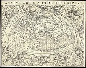 Antique Cartography Maps Prints: World Map 1545