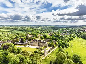 Battle Of Hastings Prints: 1066 Battle of Hastings, Battle Abbey Print from a Drone