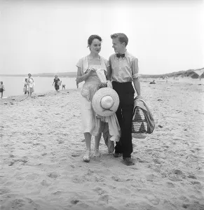 1950s Swedish Beach Scene Print