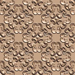 Patterned Decorative Item Prints: 3D effect seamless background, wallpaper decoration pattern