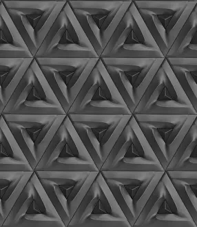 Geometric Illustration Prints: This 3D geometric pattern features a repetitive triangular design
